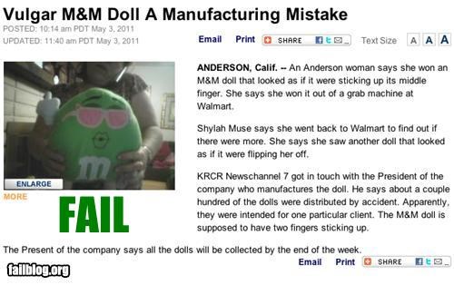 Probably Bad News: M&M Fail