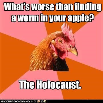 Anti-Joke Chicken: Half a Worm?
