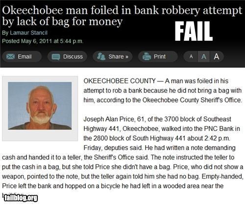 Probably Bad News: Robbing Supplies FAIL