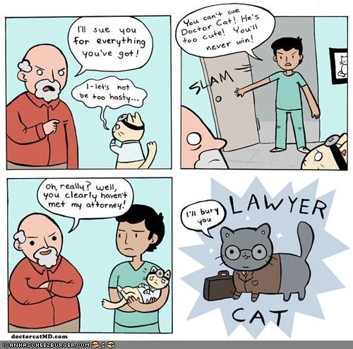 Kitteh Komic of teh Day: Doctor Cat vs. Lawyer Cat