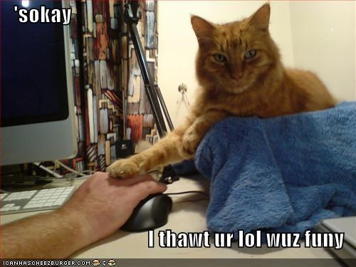 'sokay  I thawt ur lol wuz funy
