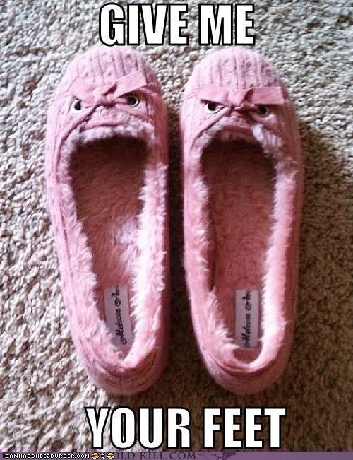 Happy Chair is Happy: Pink Slippers Won't Take No for an Answer