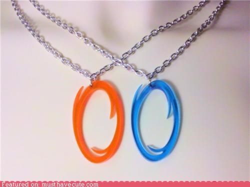 Super Geeky Portal Friendship Necklaces