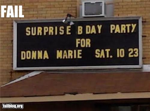 Surprise Party FAIL
