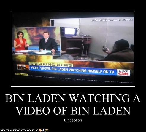 BIN LADEN WATCHING A VIDEO OF BIN LADEN