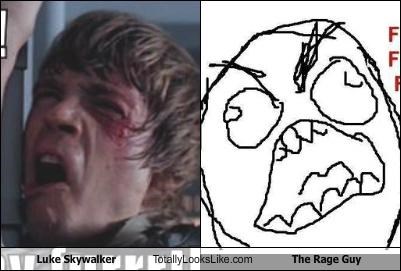 Luke Skywalker Totally Looks Like The Rage Guy