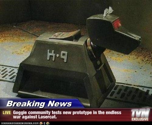 Breaking News - Goggie community tests new prototype in the endless war against Lasercat.