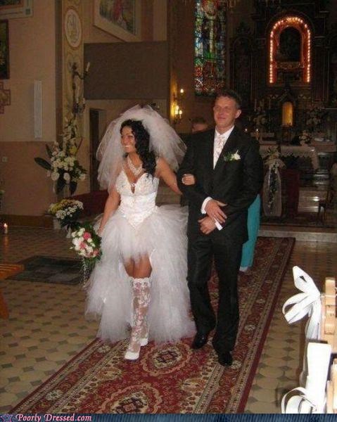 Looks Like Some Prankster Took Some Scissors and Went to Town on the Front of her Dress