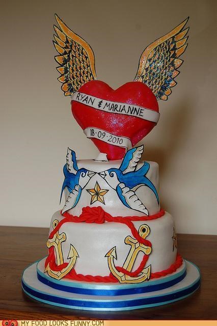 Epicute: Traditional Tattoo Wedding Cake