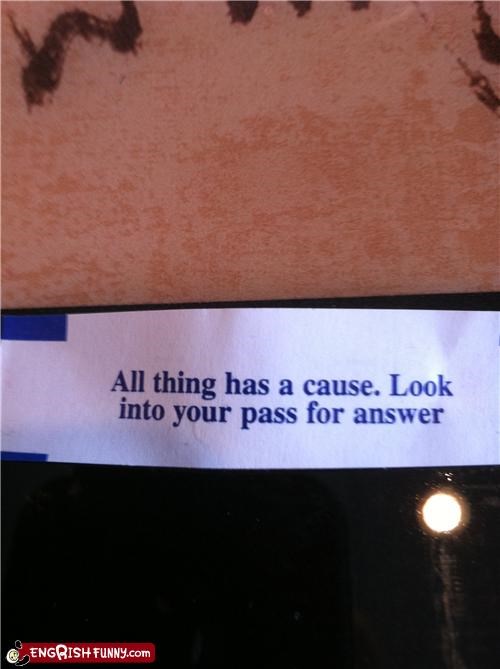 Fortune Cookie Friday - The Pass Knows All