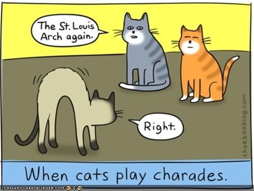 Kitteh Komic of teh Day: Kitteh Charades