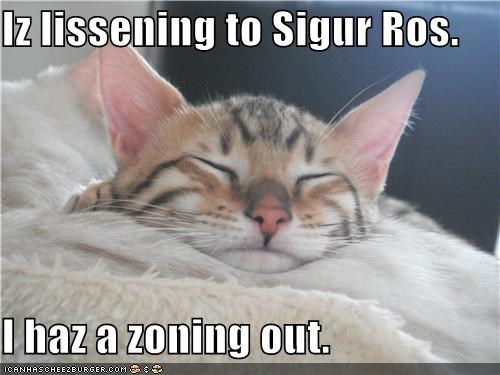 Iz lissening to Sigur Ros.  I haz a zoning out.
