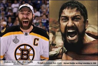 Zedeno Chara After Winnning The Stanley Cup Totally Looks Like Gerard Butler as King Leonidas in "300"