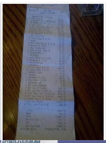 Bruins Post-Game Casino Receipt