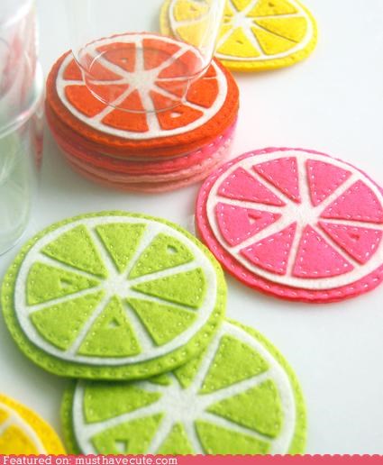 Citrus Drink Coasters