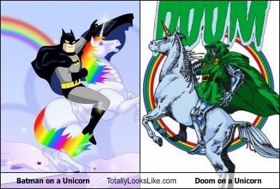 Batman on a Unicorn Totally Looks Like Doom on a Unicorn