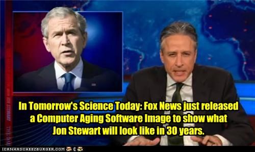In Tomorrow's Science Today: Fox News just released  a Computer Aging Software Image to show what  Jon Stewart will look like in 30 years.
