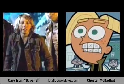 Cary from "Super 8" Totally Looks Like Chester McBadbat From "Fairly Odd Parents"