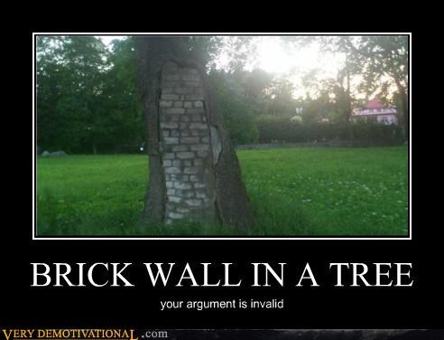 BRICK WALL IN A TREE