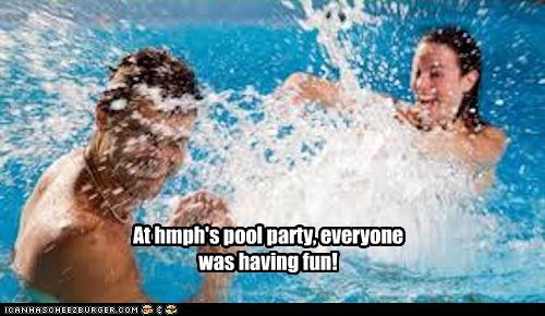 At hmph's pool party, everyone was having fun!