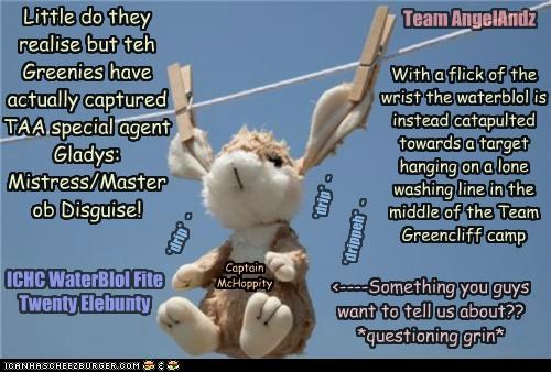 Little do they realise but teh Greenies have actually captured TAA special agent Gladys: Mistress/Master ob Disguise!