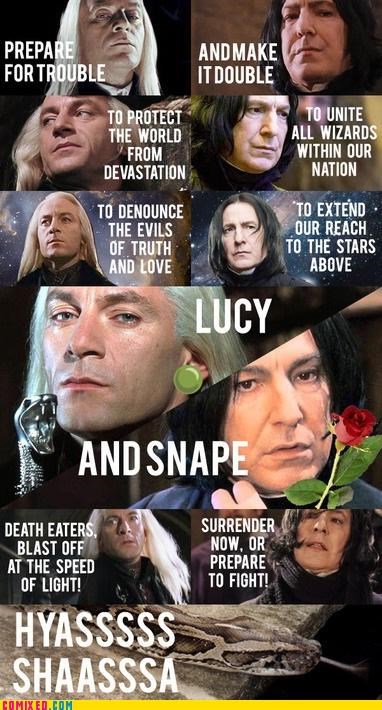 Lucy. And Snape. Blast Off at the Speed of Light