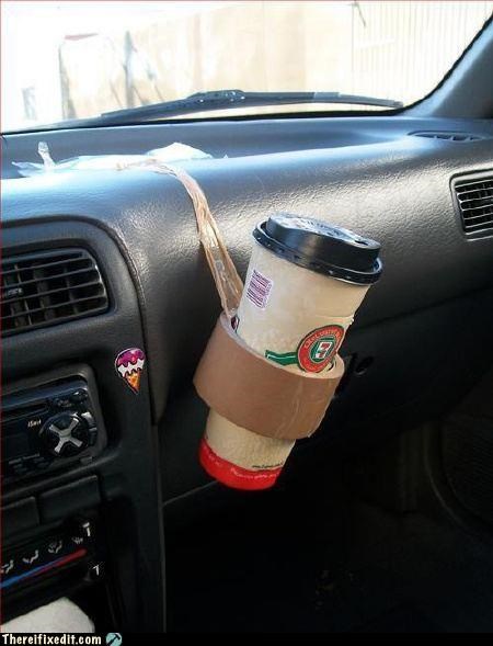Quicky-Sticky Cup Holder