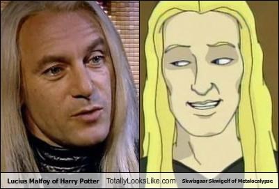 Lucius Malfoy of "Harry Potter" Totally Looks Like Skwisgaar Skwigelf of "Metalocalypse"