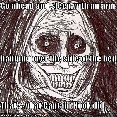 Go ahead and sleep with an arm hanging over the side of the bed. That's what Captain Hook did.