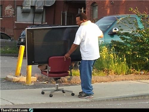 Just Taking His Big Screen For a Walk