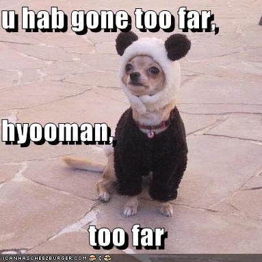 u hab gone too far, hyooman, too far