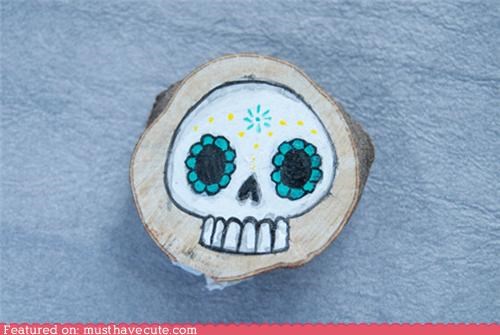 Day of the Dead Skull Brooch