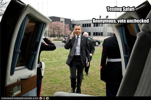 Testing Safari

Anonymous, vote unchecked