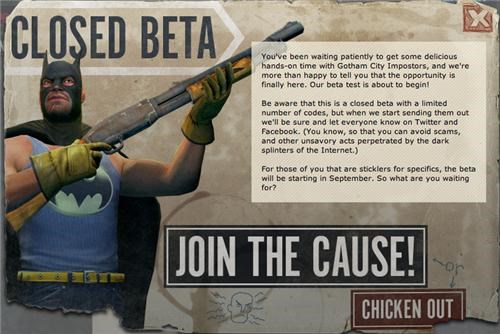 Gotham City Impostors Beta Announcement of the Day