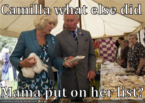 Camilla what else did   Mama put on her list?