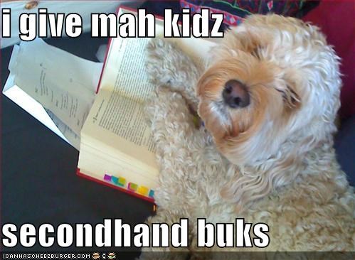 i give mah kidz  secondhand buks