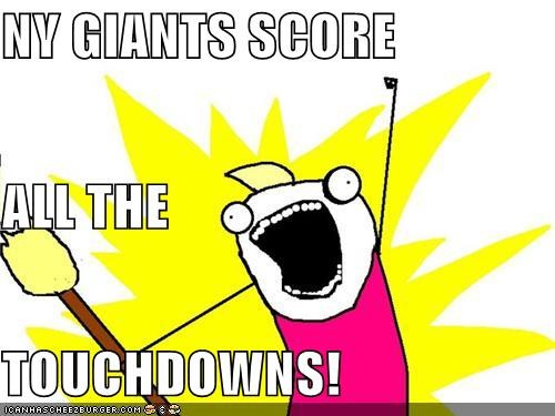 NY GIANTS SCORE ALL THE TOUCHDOWNS!