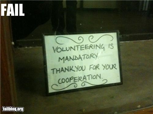 Volunteering FAIL