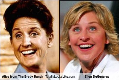 Alice from "The Brady Bunch" Totally Looks Like Ellen DeGeneres