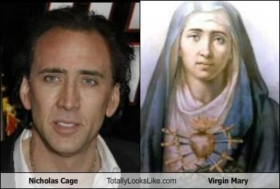 Nicolas Cage Totally Looks Like Virgin Mary
