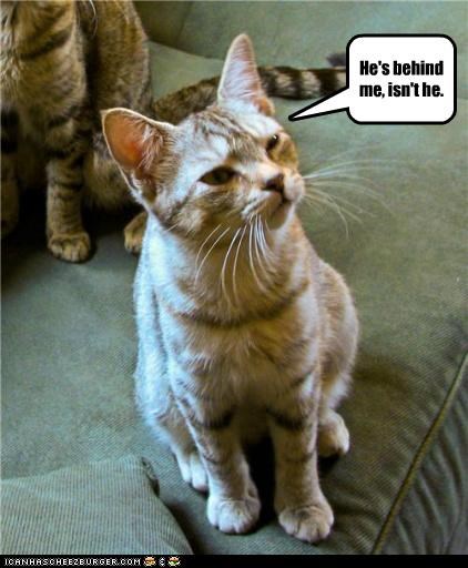 He's behind me, isn't he.