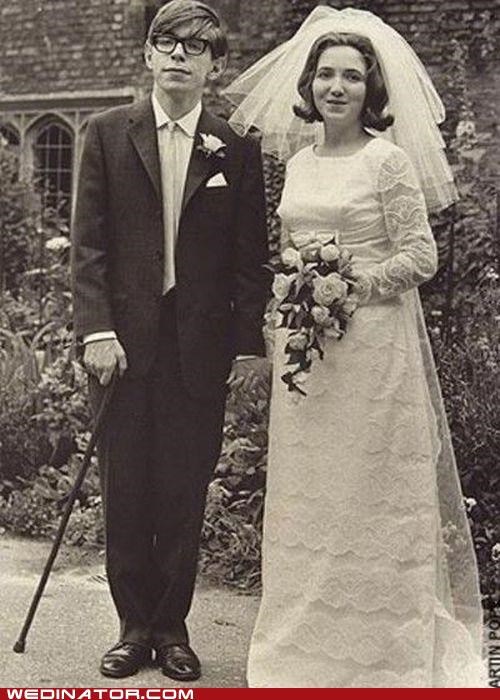 Stephen Hawking on his wedding day