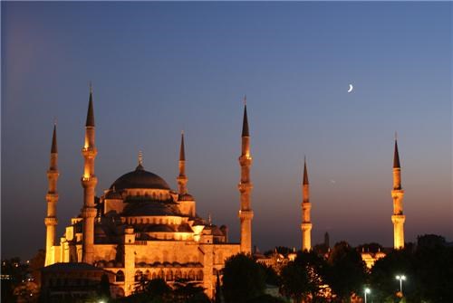 Blue Mosque at Dusk, Istanbul, Turkey