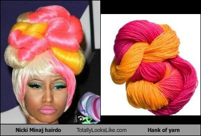 Nicki Minaj Hairdo Totally Looks Like Hank of Yarn