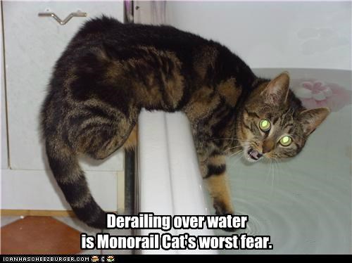 Derailing over water