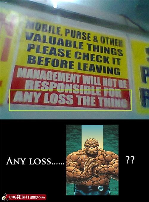 Ben Grimm Accepts no Losses