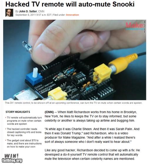 Completely Relevant News: Television Hack WIN