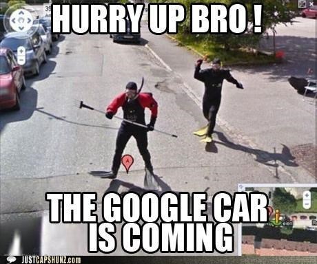 Funny Captions - Google Car Is Coming