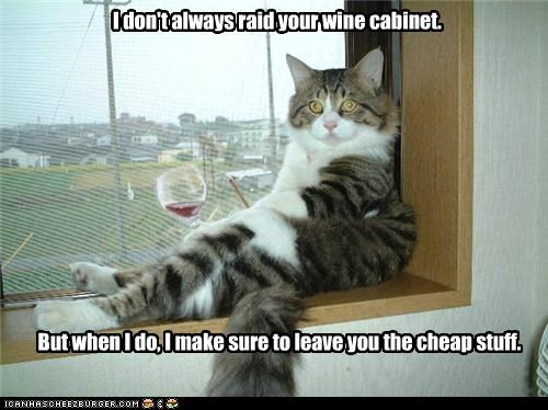I don't always raid your wine cabinet.