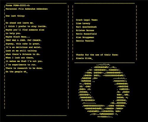 Portal End Credits in JavaScript of the Day